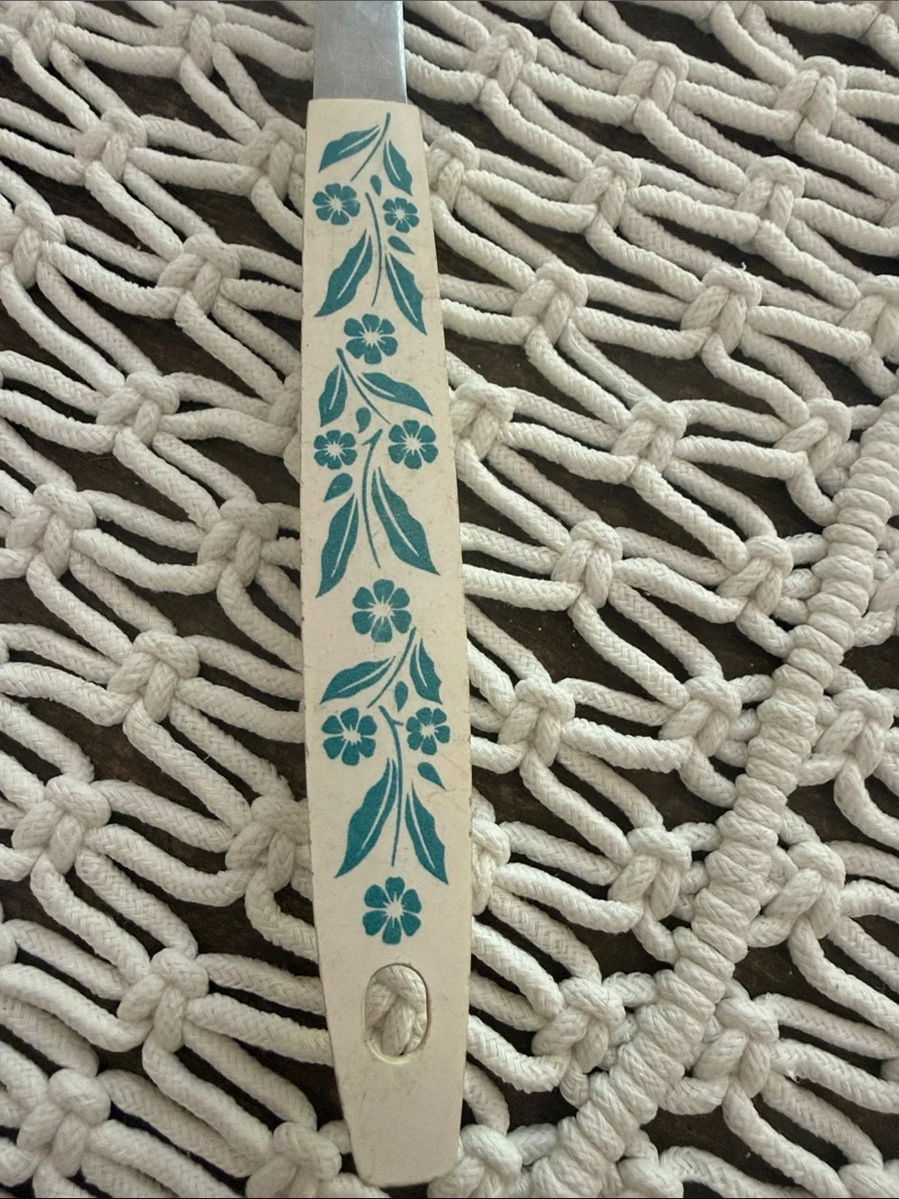Vintage 60s/70s Household Japan Stainless Steel Cornflower Slotted Serving Spoon